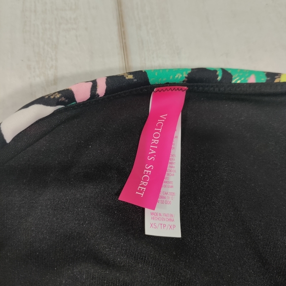 Victoria’s Secret String Bikini Bottom Black/Multicolor One Piece Sz XS - Picture 5 of 5